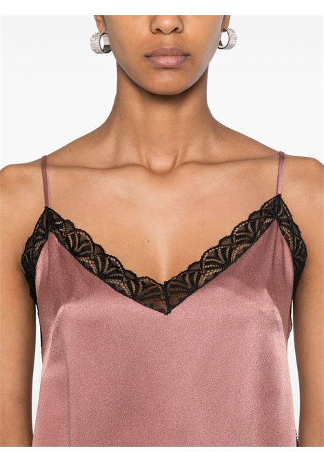 Pink and black lace-detail satin top Alberta Ferretti - women ALBERTA FERRETTI | 080366190176